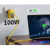 Incarcator de retea Wekome WP-U155 GaN Charger 100W 1A+2C (EU) [Yellow]