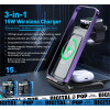 Incarcator wireless Wekome WP-U168 Pop Series Wireless Charger(3-IN-1 ) [Black]