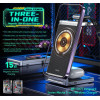 Incarcator wireless WEKOME WP-U171 Vanquard Series-Mecha 3-in-1 Wireless Charger [Black]