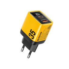 Incarcator Wekome WP-U25 Display GaN (35W) [Yellow]