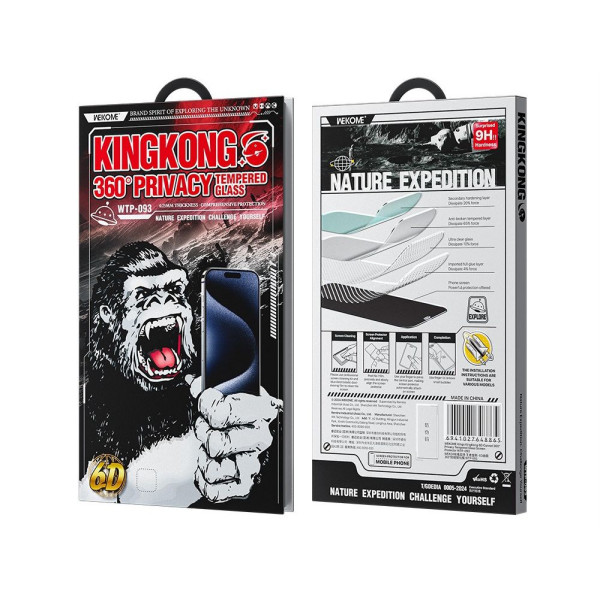 Sticla Protectoare Wekome WTP-093 Kingkong 6D Curved Screen Protector (360 Privacy) Iphone 17 Pro Max [Black]