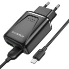 Incarcator de retea Borofone BA54A Wide road + Cablu Micro USB (QC3.0) [Black]