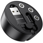 Кабель Borofone BU26 3-in-1 Lightning + Micro USB + Type-C (1м) [Black]