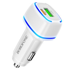 Incarcator auto Borofone BZ14A Mercury (PD20W + QC3.0) [White]