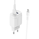 Incarcator de retea Borofone BA37A Speedy + Cablu Micro USB (2.4A) [White]