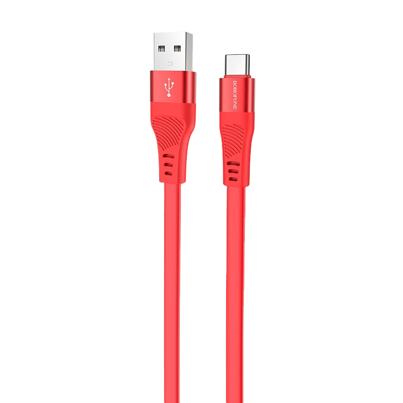 Кабель Borofone BU18 Crown Food Grade Silicone Type-C (1.2м) [Red]