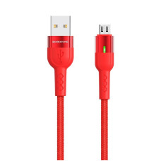 Cablu Borofone BU17 Starlight Micro-USB (1.2m) [Red]