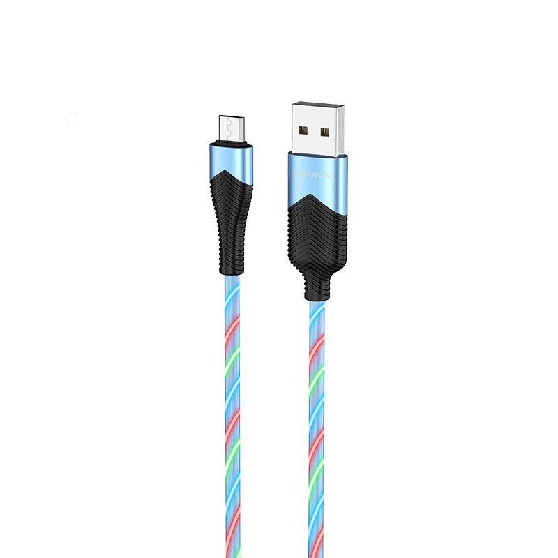Кабель Borofone BU19 Streamer Micro-USB (1м) [Blue]
