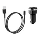 Incarcator auto Borofone BZ13 Extreme + Cablu Micro USB (2.4A) [Black]