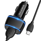 Incarcator auto Borofone BZ14 Max + Cablu Micro USB (2.4A) [Black]
