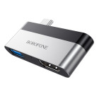 Адаптер Borofone DH2 Type-C  to HDMI  + USB3.0 [Silver]