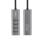 Адаптер Hoco HB1 USB to 4*USB [Gray]