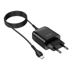 Incarcator de retea Hoco C72Q Glorious + Cablu Micro USB (QC3.0) [Black]
