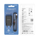 Incarcator de retea Borofone BA20A Sharp + Cablu MicroUSB (2.1A) [Black]