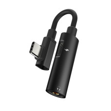 Adaptor  Hoco Adapter Type-C to 3.5 mm LS19 2-in-1 audio converter Black