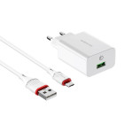 Incarcator de retea Borofone BA21A Long Journey + Cablu Micro USB (QC3.0) [White]