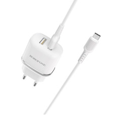Зарядное устройство Borofone BA25A Outstanding + Кабель Micro USB (2.4A) [White]