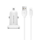 Incarcator auto Borofone BZ12 Lasting + Cablu Lightning (2.4A) [White]