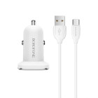 Incarcator auto Borofone BZ12 Lasting + Cablu Type-C (2.4A) [White]