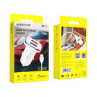 Incarcator auto Borofone BZ12 Lasting + Cablu Type-C (2.4A) [White]