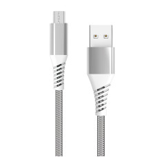 Cablu Screen Geeks Nylon Micro USB (1m) [Silver]