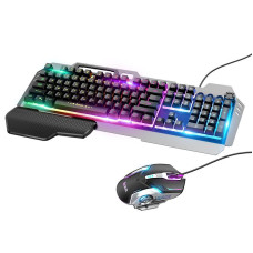 Игровой комплект Клавиатура + мышь Hoco GM12 Light and shadow RGB (general english version) [Black]