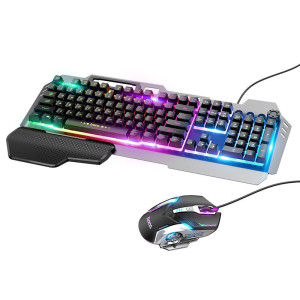 Игровой комплект клавиатура + мышь Hoco GM12 Light and shadow RGB (general english version) [Black]