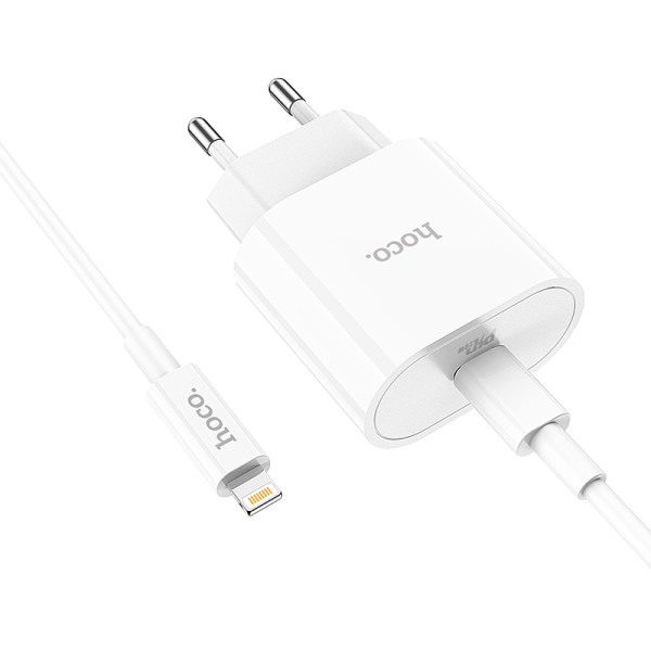 Зарядное устройство Hoco C94A Metro (PD20W)  + Кабель Type-C to Lightning  [White]