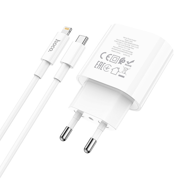 Зарядное устройство Hoco C94A Metro (PD20W)  + Кабель Type-C to Lightning  [White]