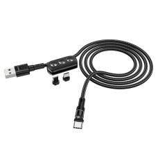 Кабель Hoco U98 3-in-1 Sunway Lightning + Micro USB + Type-C (1.2м) [Black]