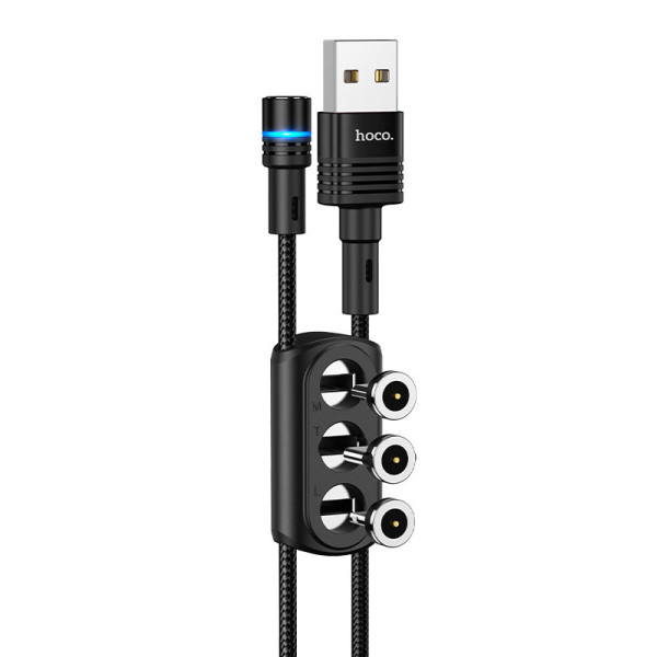 Кабель Hoco U98 3-in-1 Sunway Lightning + Micro USB + Type-C (1.2м) [Black]