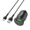 Авто-зарядка Hoco Z43 Mighty + Кабель Type-C (QC3.0) [Black]