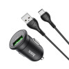 Авто-зарядка Hoco Z43 Mighty + Кабель Type-C (QC3.0) [Black]