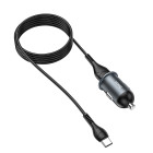 Incarcator auto Hoco Z43 Mighty + Cablu Type-C (QC3.0) [Black]