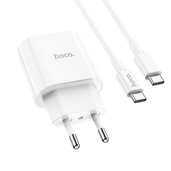 Incarcator de retea Hoco C94A Metro (PD20W) + Cablu Type-C to Type-C  [White]