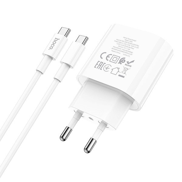 Incarcator de retea Hoco C94A Metro (PD20W) + Cablu Type-C to Type-C  [White]