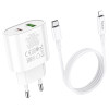 Incarcator de retea Hoco C95A Lineal (PD20W+QC3.0) + Cablu Type-C to Lightning  [White]